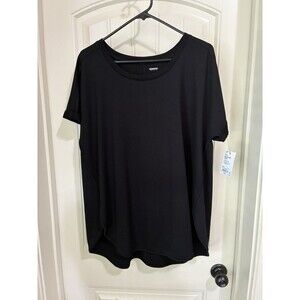 Womens Sonoma The Super soft tunic Short sleeve Black ToP SIZE OX NWT
